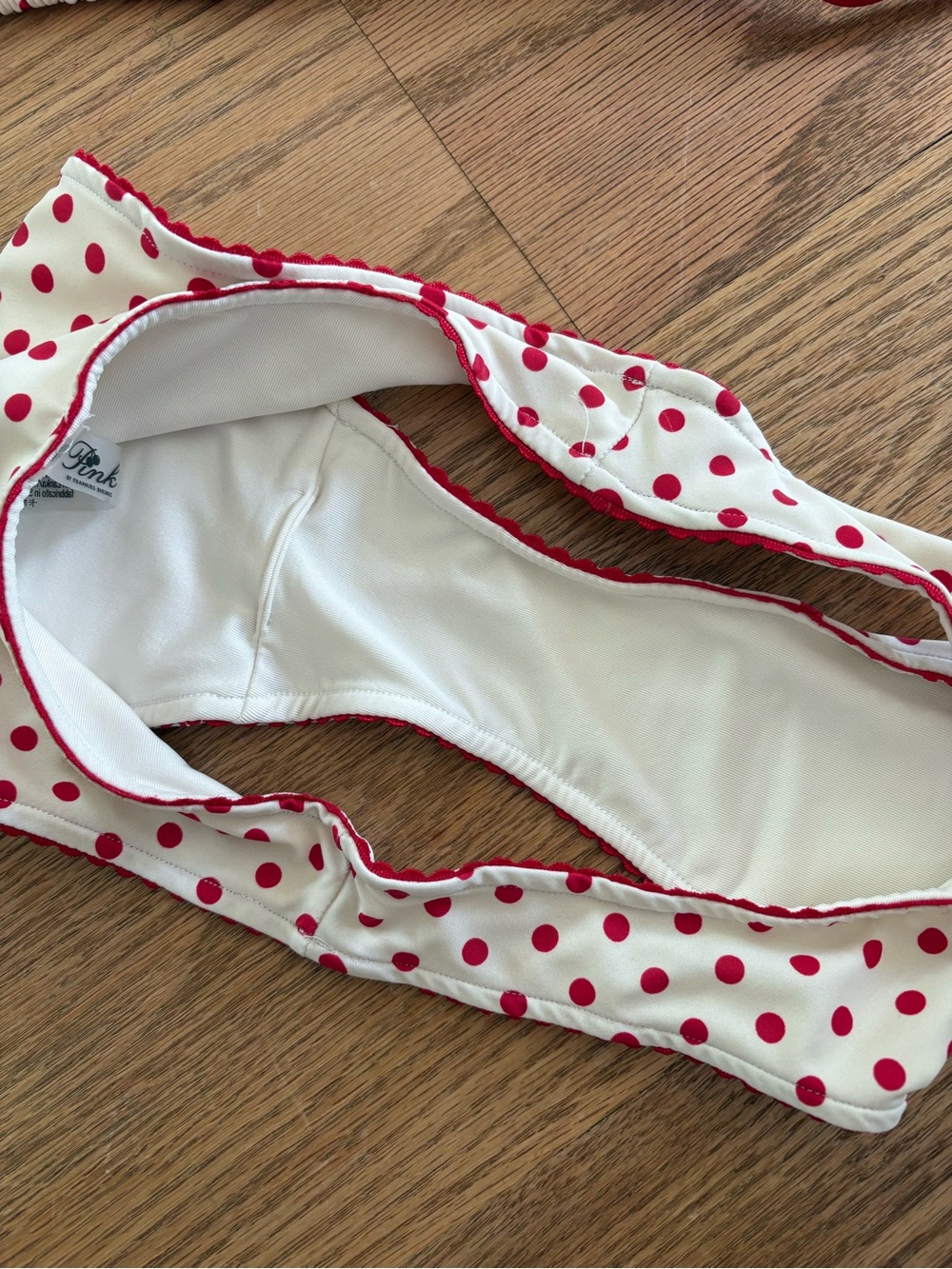 Frankie’s bikinis White & Red Polka Dot Bikini Set - Picture 2 of 4